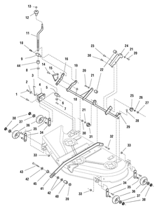 44" And 50" Mower Deck - Height Adjustment Group Diagram and Parts List for 2690429-107277740-ZT7000 2005 Briggs and Stratton Lawn Tractor Accessories